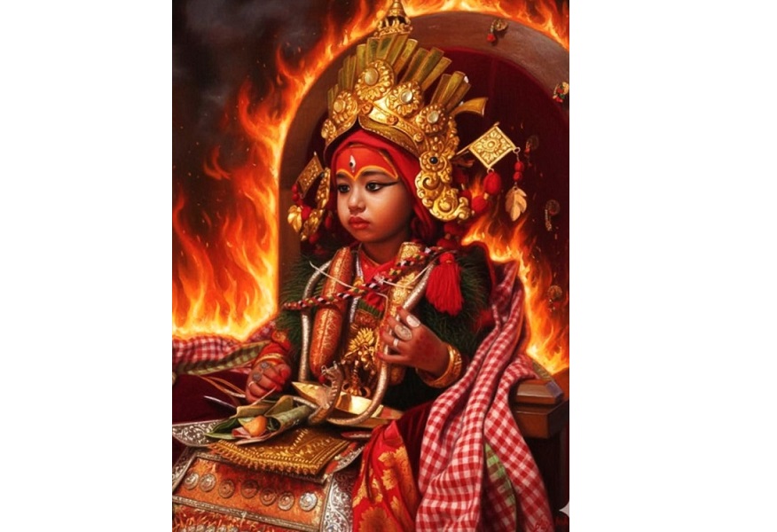 नुवाकोटकी कुमारीलाई वस्त्र र आभूषण प्रदान