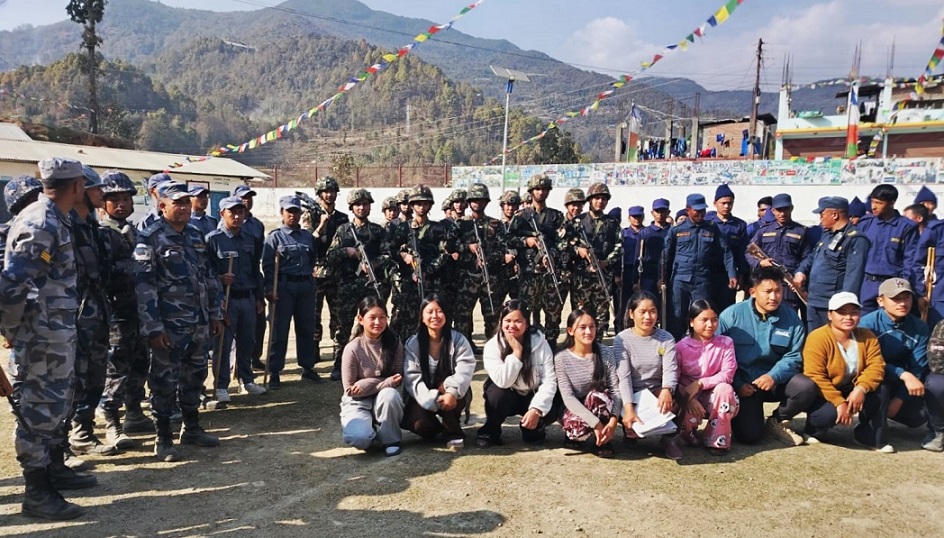 सेनाको नेतृत्वमा रसुवा र नुवाकोटमा निर्वाचन सुरक्षासम्बन्धी संयुक्त अभ्यास