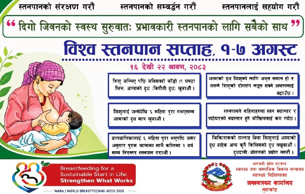 विश्व स्तनपान सप्ताह साउन १६-२२ मा